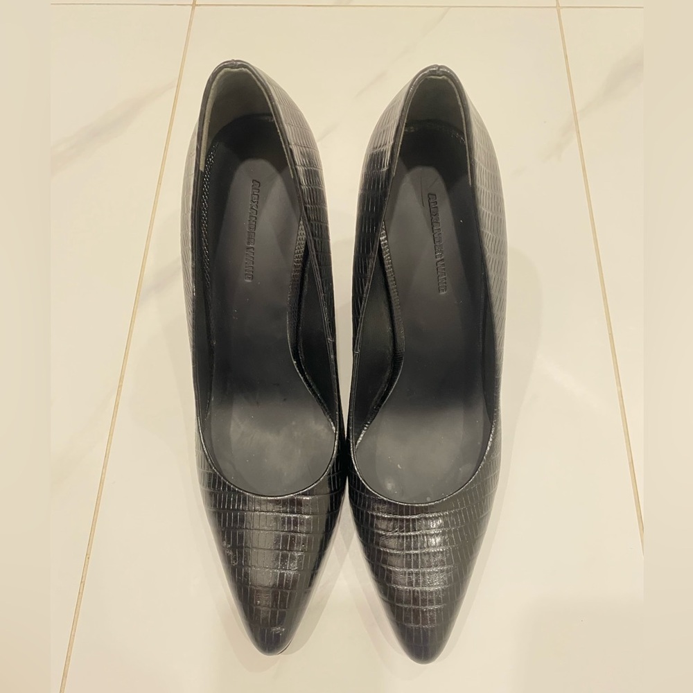 Alexander Wang Black Croc-Embossed Heels